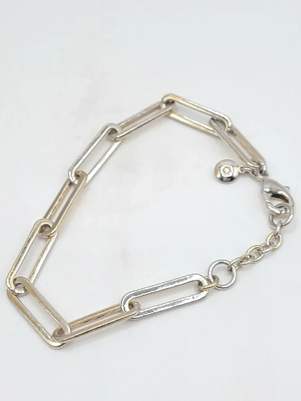 J Crew Silver Tone Paper Clip Bracelet fits a 7